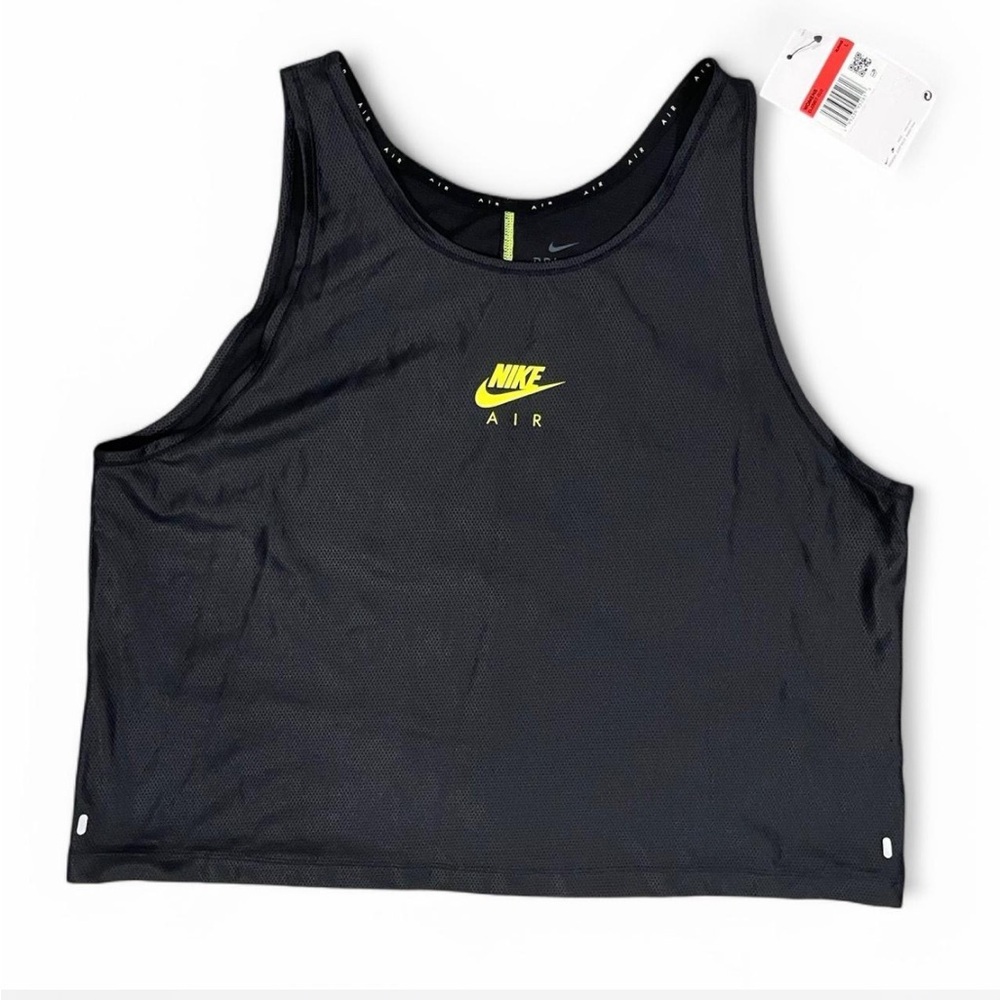 NWT Nike Air Cropped Tank Top Size Large Black Dri-FIT Mesh Sporty
